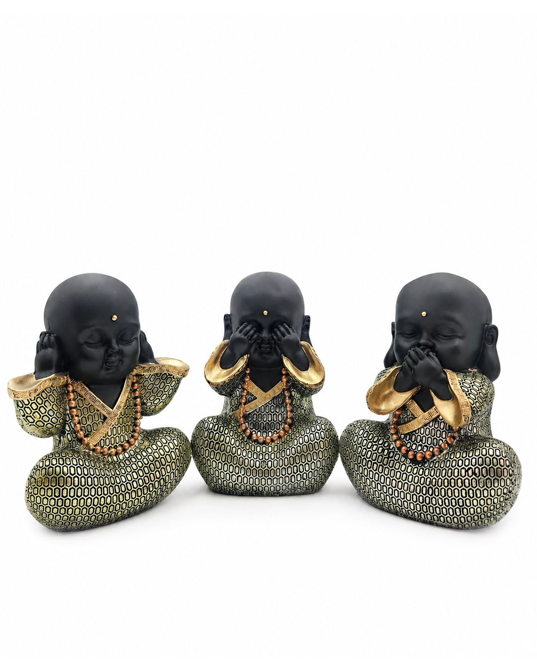 Laughing Buddha Set | Figurine Set | Feng Shui Decor | 3 Pc