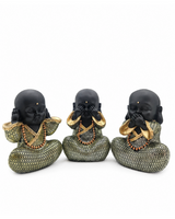Laughing Buddha Set | Figurine Set | Feng Shui Decor | 3 Pc