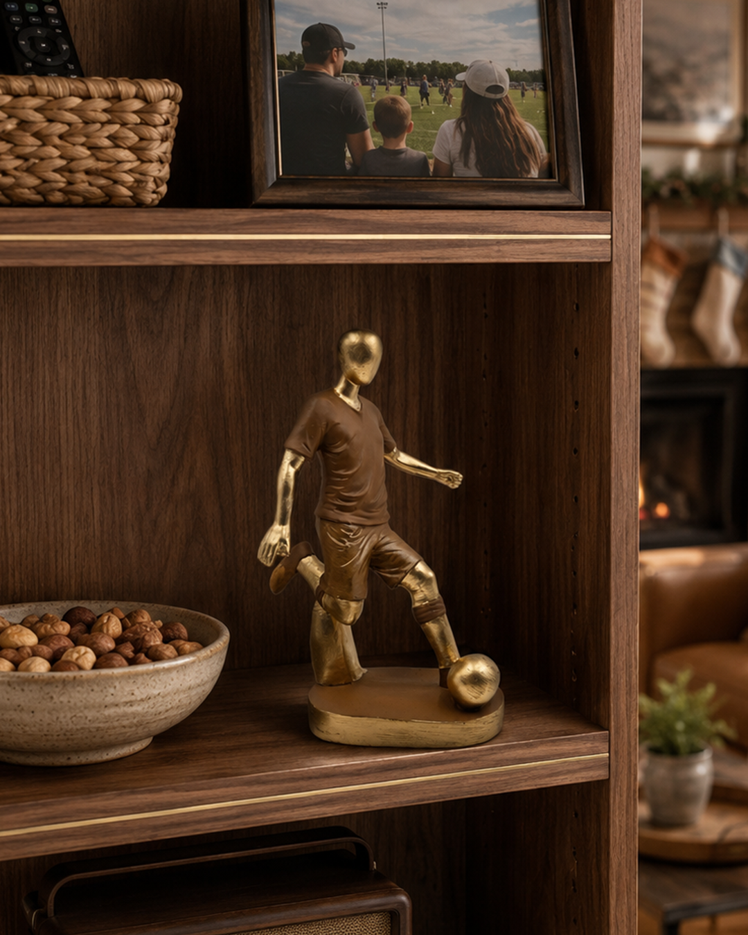 Football Player | Figurine | Sports Decor | Brown