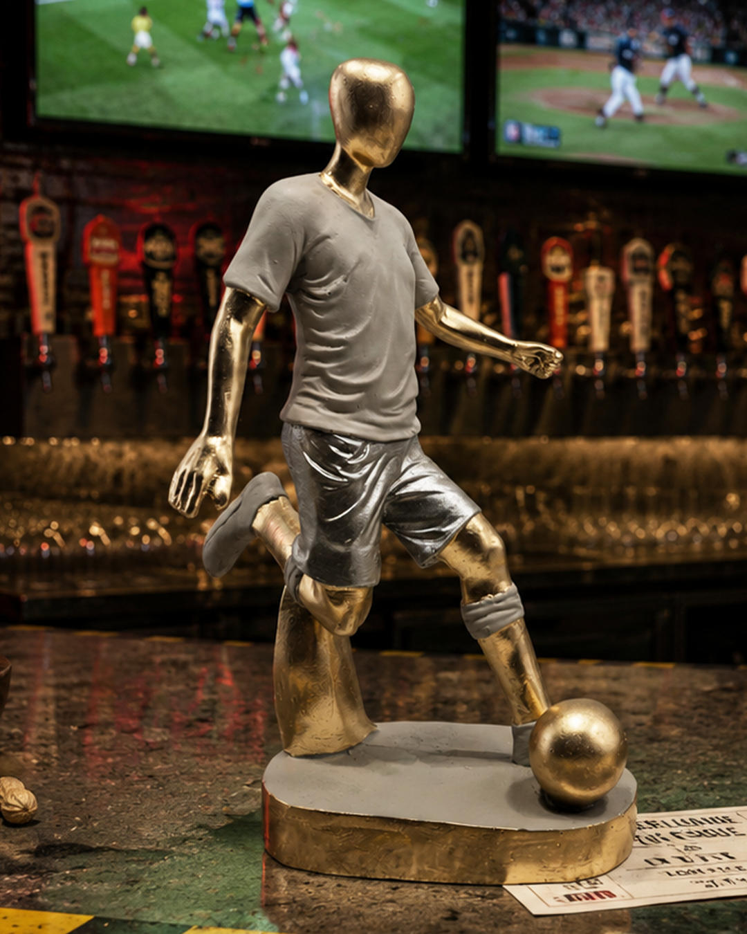 Football Player | Figurine | Sports Decor | Cream