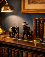 Elephant Pair Large | Figurine | Home Decor | White Brown