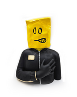 Half Face Man | Sculpture | Abstract Decor | Yellow