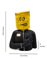 Half Face Man | Sculpture | Abstract Decor | Yellow