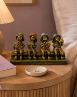 4 Kids Sitting | Figurine Set | Cute Decor | Multicolor