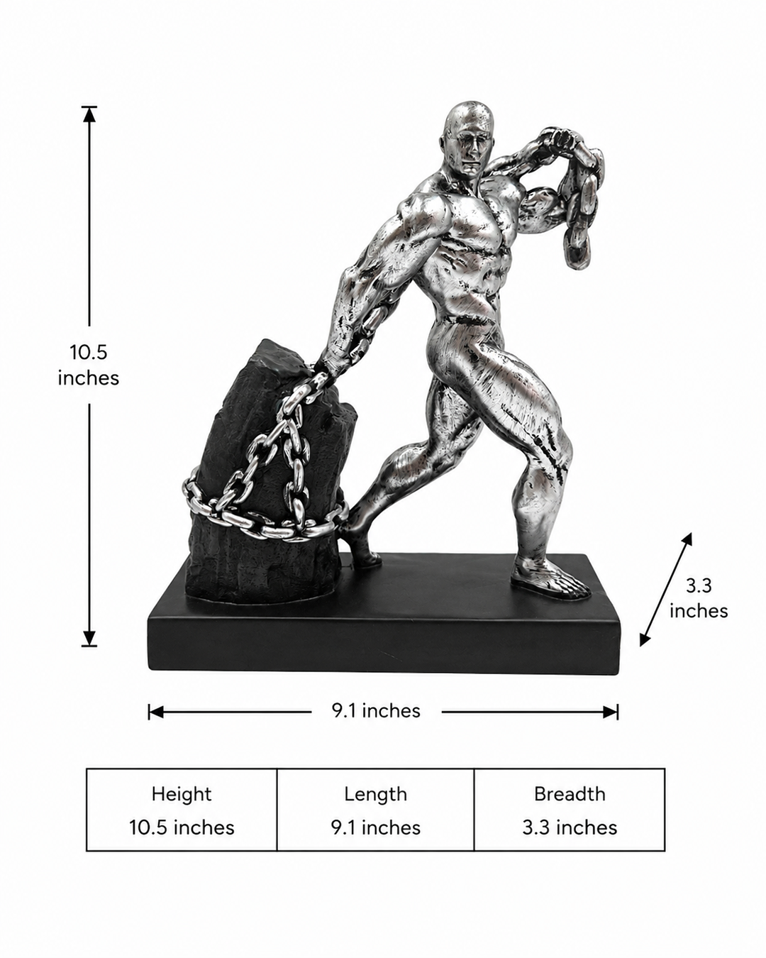 Man Pulling Stone | Figurine | Motivational Decor | Classic
