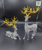 Crystal Deer Pair Large | Figurine | Home Decor | Premium