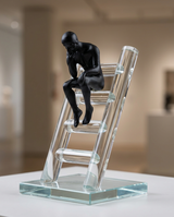 Crystal Man Sitting | Figurine | Modern Decor | Stairs