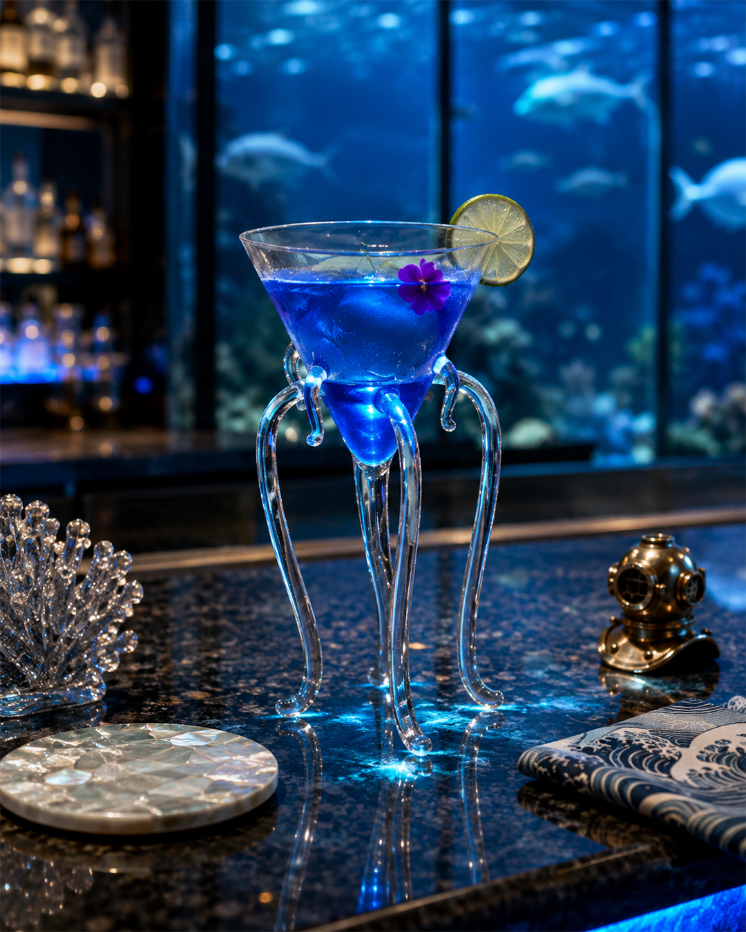Octopus Martini Glass | Glassware | Bar Use | Unique