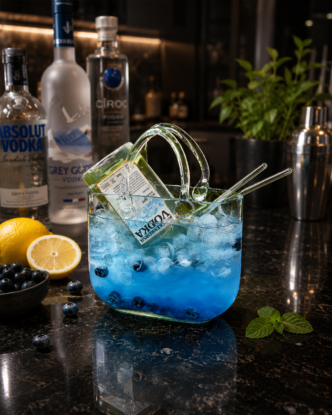 Cocktail Bag Glass | Glassware | Party Use | Handle