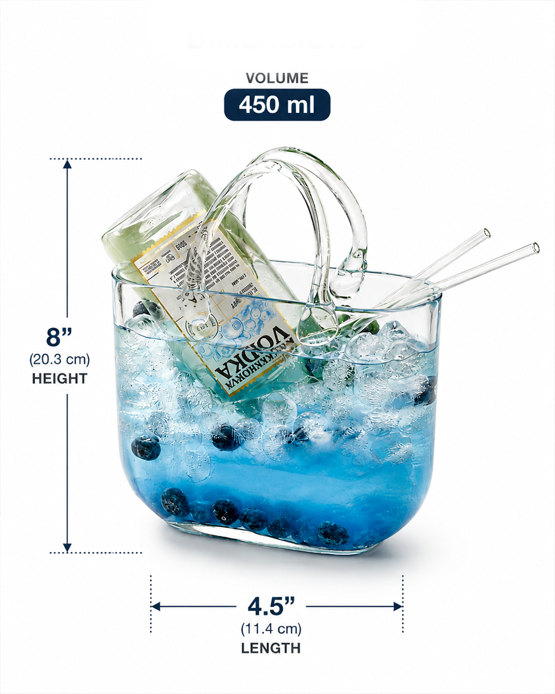 Cocktail Bag Glass | Glassware | Party Use | Handle