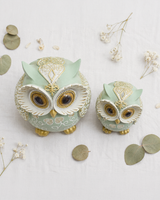 Elegant Green Owl Couple Showpiece | Decorative Home Decor | Symbol of Wisdom & Positive Energy