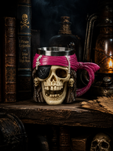 Resin Pirate Skull Goblet Beer Mug | Themed Drinkware | Bar Decor | Pirate Design