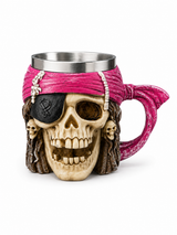 Resin Pirate Skull Goblet Beer Mug | Themed Drinkware | Bar Decor | Pirate Design