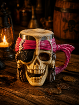 Resin Pirate Skull Goblet Beer Mug | Themed Drinkware | Bar Decor | Pirate Design