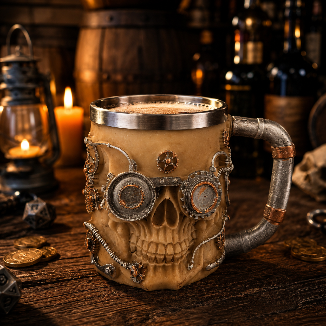 Designer Resin Skull Beer Mug | 400ml | Unique Gothic Drinkware for Beer & Cocktails