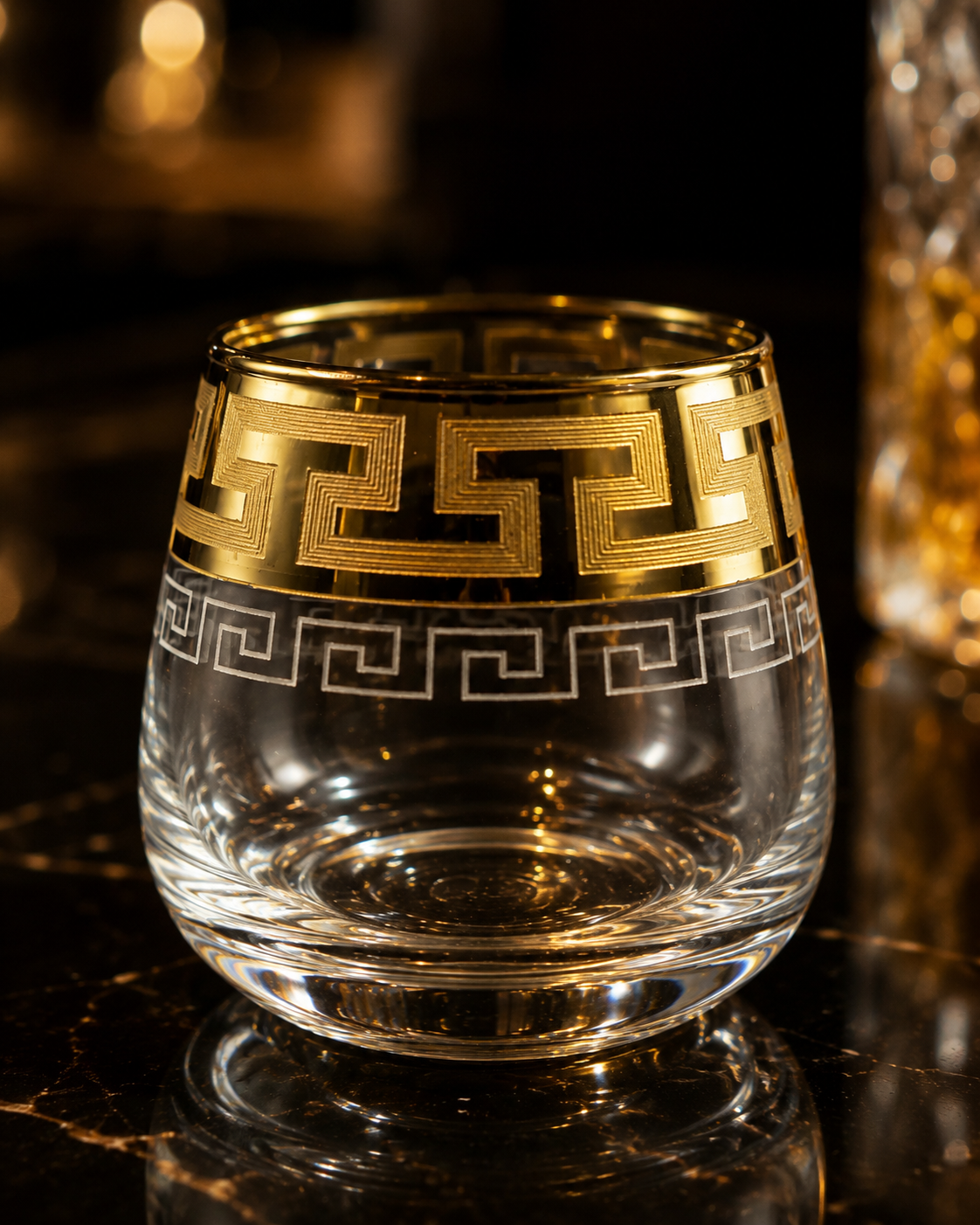 Whiskey Glass Gold Rim | Glassware | Bar Use | Premium