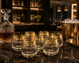Whiskey Glass Gold Rim | Glassware | Bar Use | Premium
