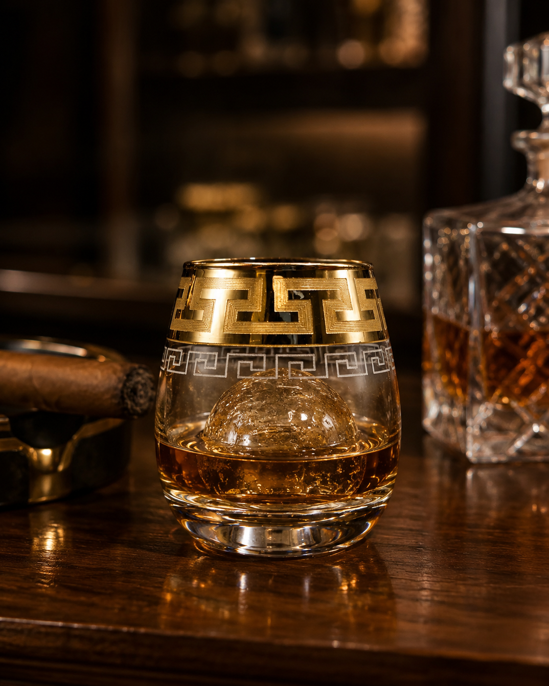 Whiskey Glass Gold Rim | Glassware | Bar Use | Premium
