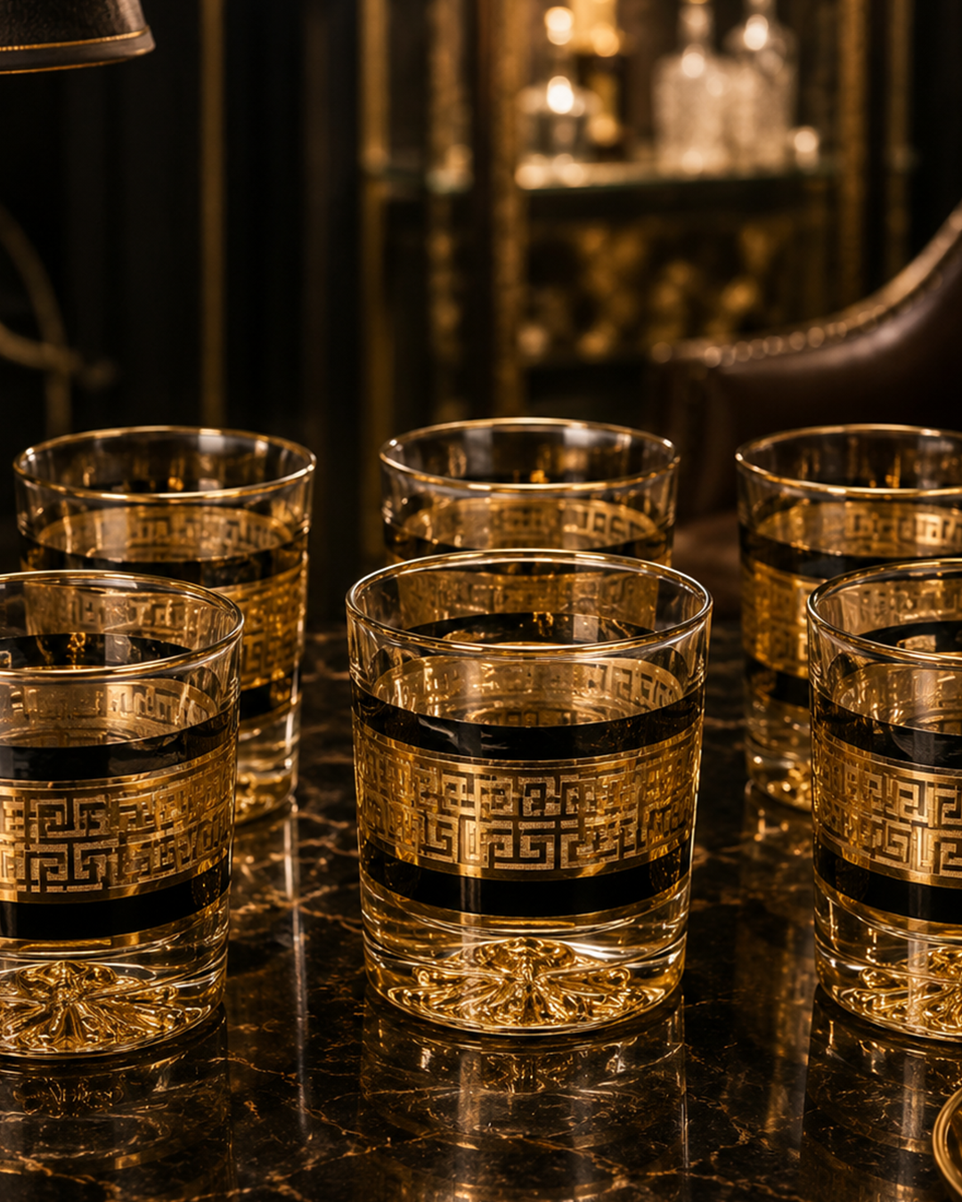 Designer Whiskey Glass | Glassware | Bar Use | Gold