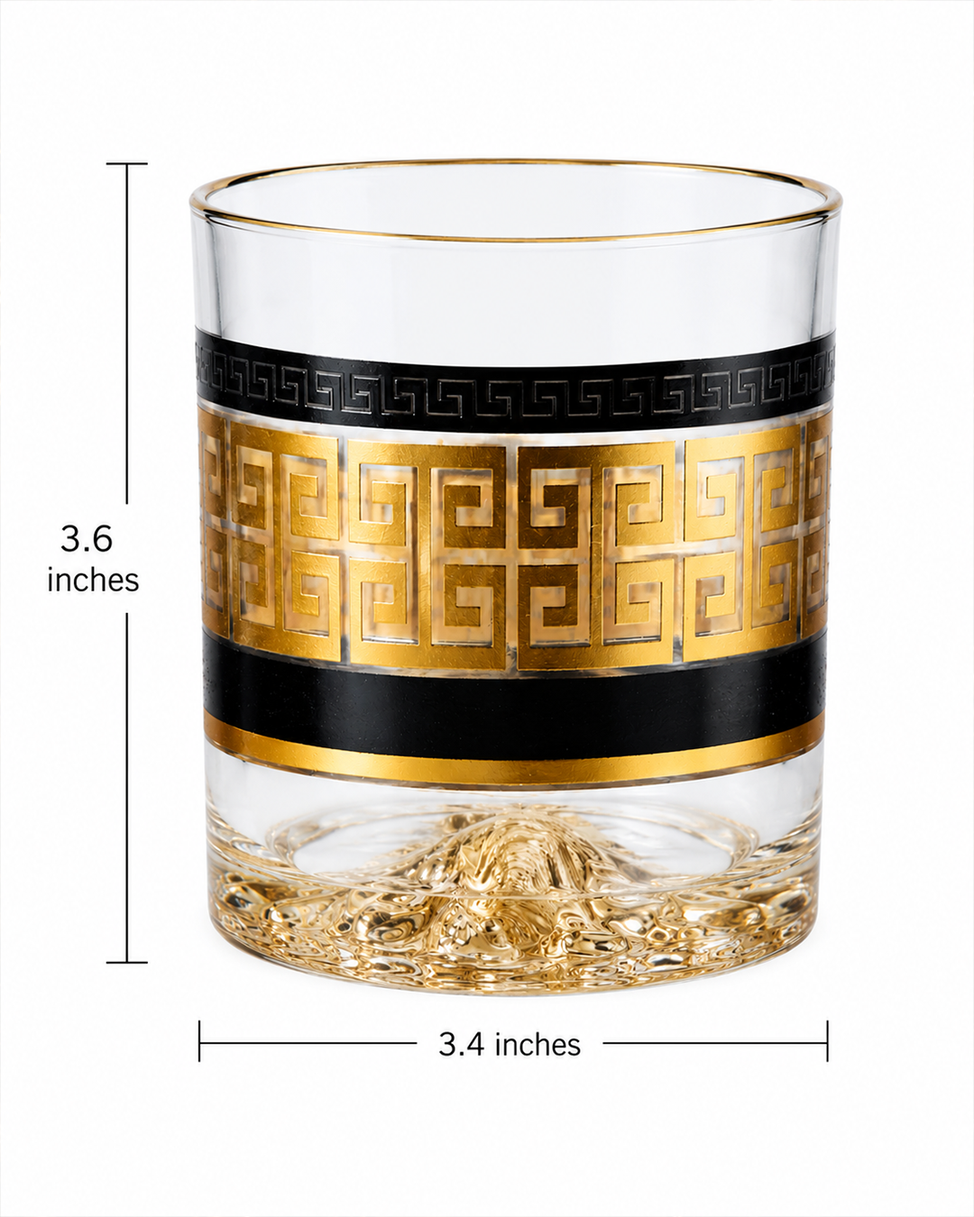 Designer Whiskey Glass | Glassware | Bar Use | Gold