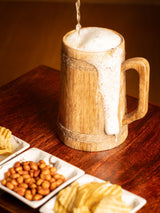 Handcrafted Wooden Beer Mug | 750ml | Rustic Drinkware for Home Bar