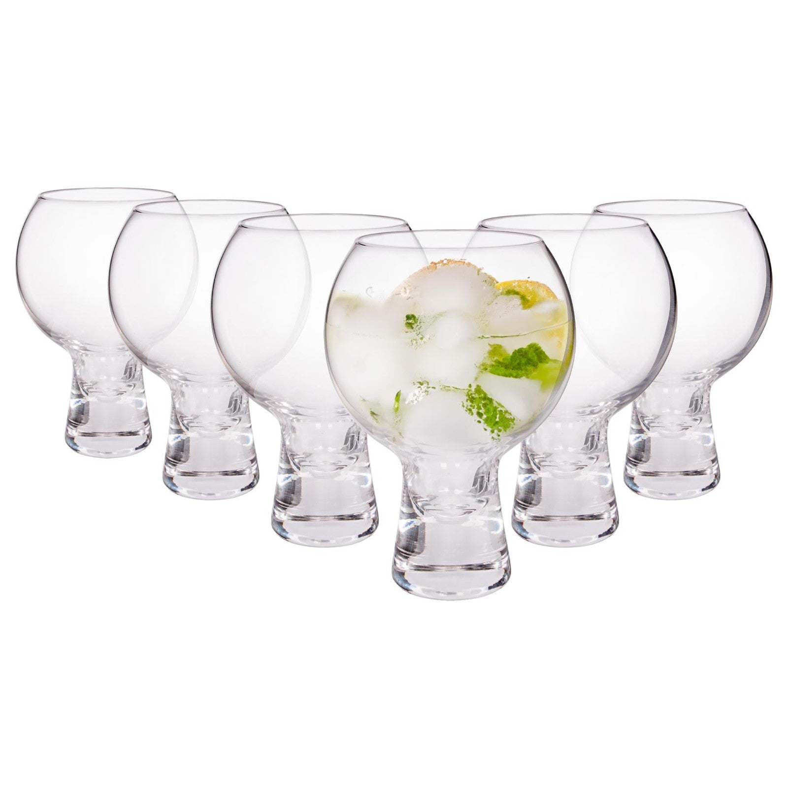 Round Stem Cocktail Glasses Set of 6 | 340 ML| Stylish Glassware for Cocktails, Mocktails & Champagne