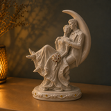 Romantic Couple on Moon Showpiece | Romantic Decor | White