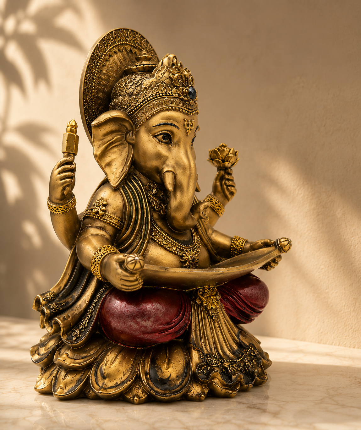 Munshi Ganesha Idol | Vastu & Spiritual Home Decor Showpiece | Symbol of Wisdom, Knowledge & Success