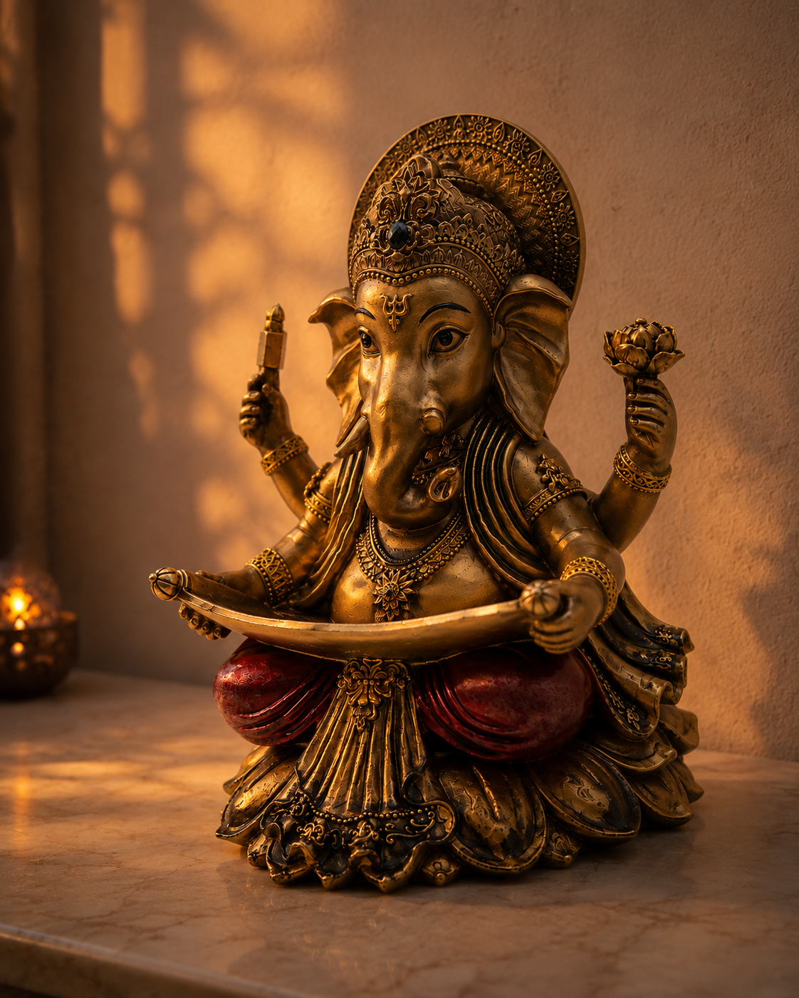 Munshi Ganesha Idol | Vastu & Spiritual Home Decor Showpiece | Symbol of Wisdom, Knowledge & Success