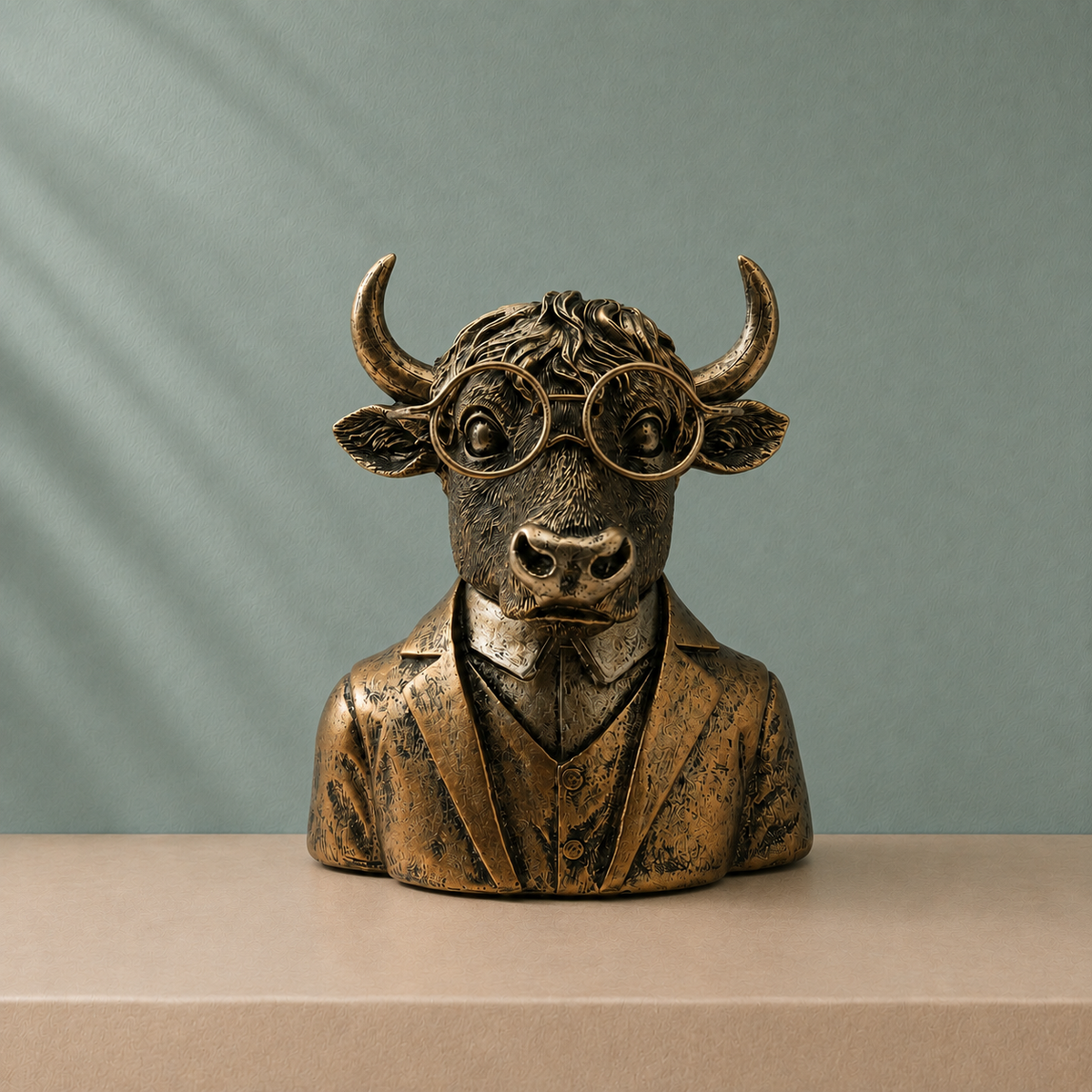 Luxury Half Bull Head Sculpture for Home Decor | Vastu Showpiece | Symbol of Strength, Success & Prosperity