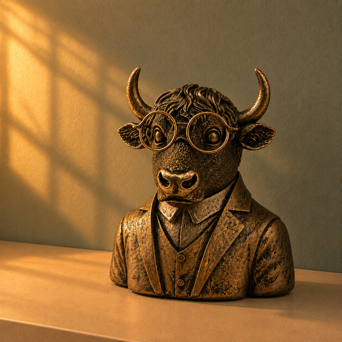Luxury Half Bull Head Sculpture for Home Decor | Vastu Showpiece | Symbol of Strength, Success & Prosperity