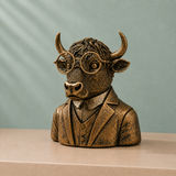 Luxury Half Bull Head Sculpture for Home Decor | Vastu Showpiece | Symbol of Strength, Success & Prosperity