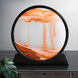Moving Sand Art Picture in Motion – Round Glass 3D Deep Sea Landscape, Dynamic Flowing Sand Art, Relaxing Desktop & Table Decor