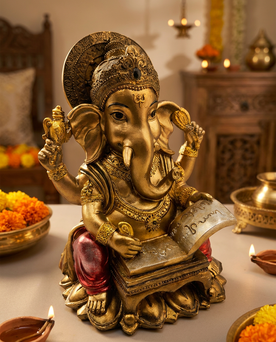 Ganesha Writing | Idol | Study Decor | Classic