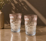 Frosted Texture Water Glass Set | Pink, Blue | Water, Juice & Mocktail Tumblers | Everyday Drinkware | Set of 6