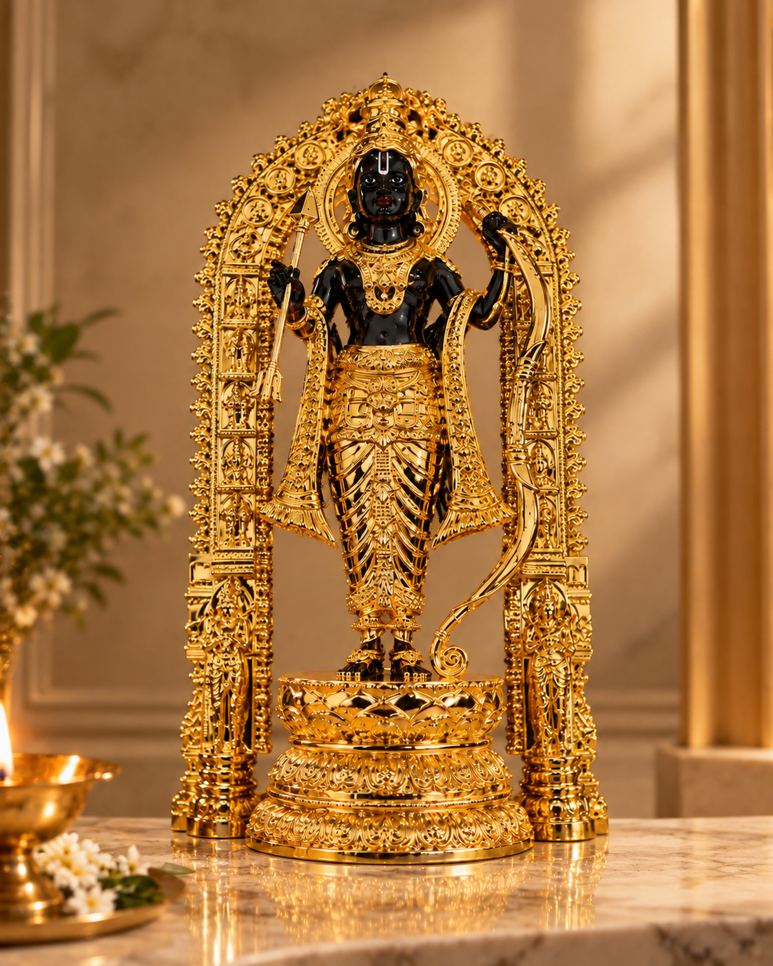 Divine Ram Lalla Idol | Ayodhya Ram Lalla Decorative Accent | Spiritual Decor