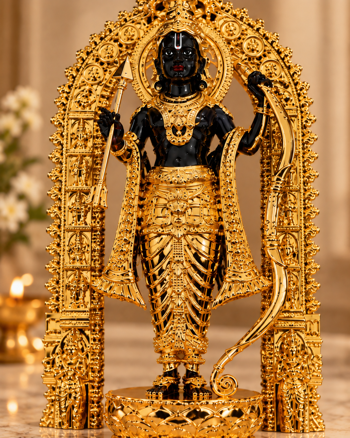 Divine Ram Lalla Idol | Ayodhya Ram Lalla Decorative Accent | Spiritual Decor