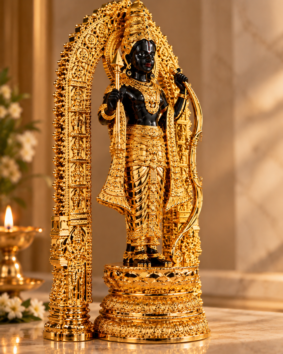 Divine Ram Lalla Idol | Ayodhya Ram Lalla Decorative Accent | Spiritual Decor