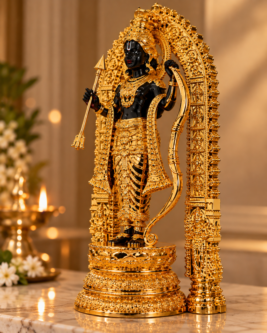 Divine Ram Lalla Idol | Ayodhya Ram Lalla Decorative Accent | Spiritual Decor
