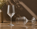 Ribbed Wine Glass Set – Elegant Red & White Wine Glasses | Luxury Tableware | Set of 6