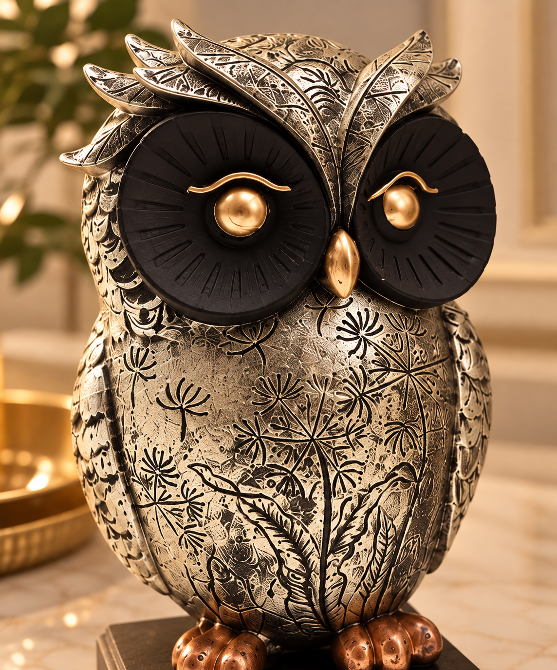 Lucky Owl Family Figurine Set | Decorative Owl Showpiece for Home Decor